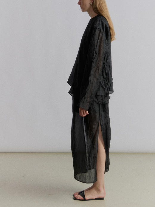 VC｜SS24026 Asti crinkled skirt [ 半身裙   黑 / 白 ] 商品图6