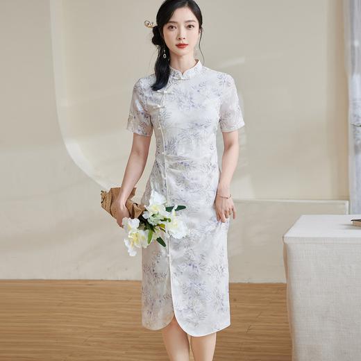 【清风徐来】夏季刺绣印花改良旗袍女夏国风连衣裙5M24BL1173 商品图2