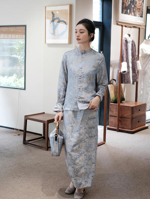 盛唐牡丹 | 真丝提花串珠琵琶扣半裙 商品图6