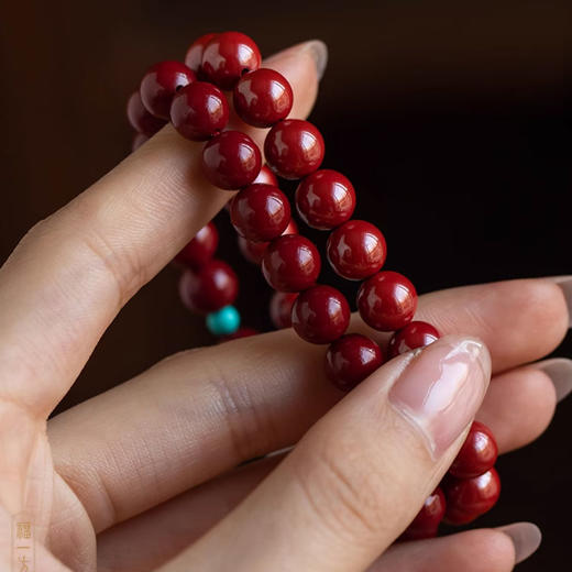 天然和田玉转运珠朱砂手串 商品图3