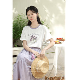 【65折秒杀】鹿向南「紫荆花香」法式浪漫短裙半身裙L35380-1