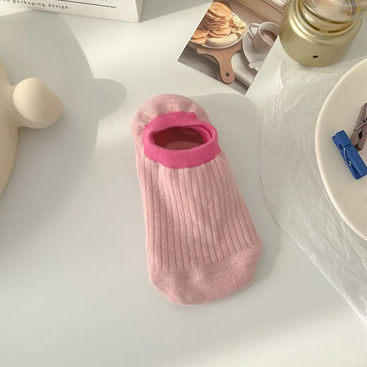 【5双装！船袜子女夏季 棉薄款冰淇淋拼色无骨船袜】吸汗透气 防滑不掉跟隐形袜 商品图10