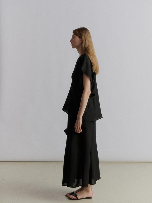 VC｜SS24035 Lou draped top [ 短袖上衣  黑 / 白 ] 商品图2