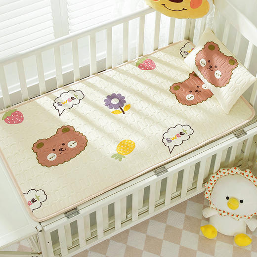 婴儿凉席【幼儿园 儿童乳胶席子】新生儿宝宝 透气吸汗冰丝 婴儿床凉席夏 商品图6