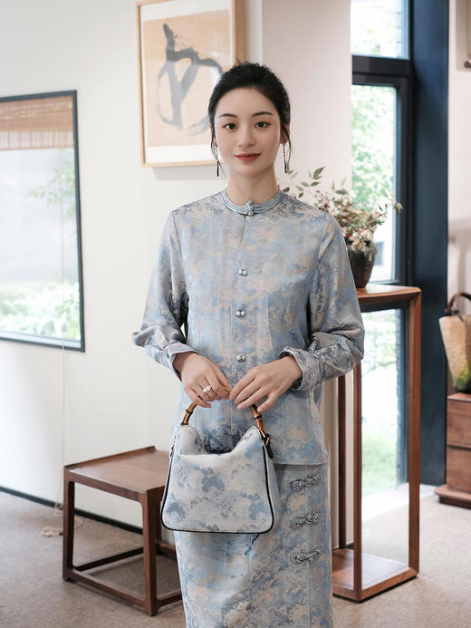 盛唐牡丹 | 真丝提花串珠琵琶扣半裙 商品图7