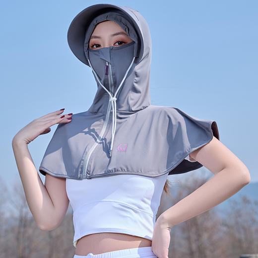 【防紫外线 防晒面罩女士 遮阳口罩骑车】夏季面纱护颈全脸 透气防晒面罩 商品图4
