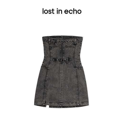 lost in echo设计师品牌Ari系列雪花重工水洗牛仔连衣裙 商品图2