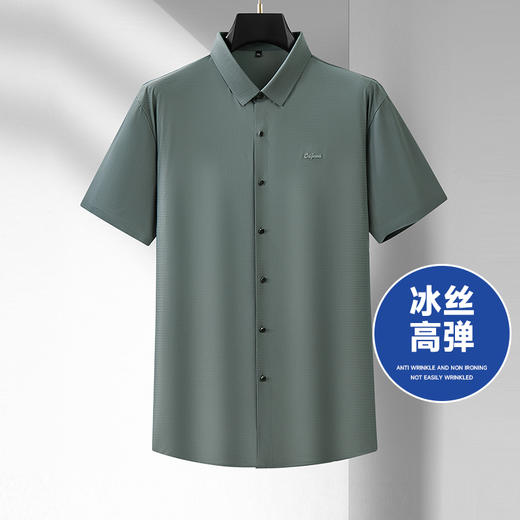 【冰丝高弹】【新款DDA】大依优型大码短袖衬衫加肥加大男装大号大码衬衣上衣男士绅士商务休闲半袖夏季 商品图0