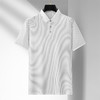 【凉感透气】【新款DDA】大依优型大码竖条纹短袖Polo衫翻领加肥加大男士大号弹力透气舒适夏季半袖透气 商品缩略图1