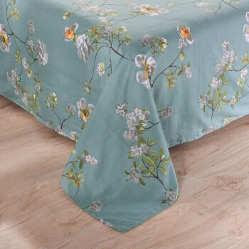 艾薇 A类全棉床单单件纯棉双人床单被单田园风床单 青馨花园230*250cm 商品图1
