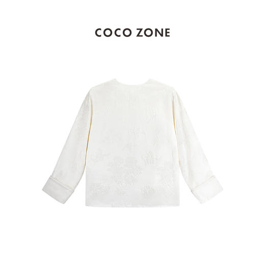 COCO ZONE2024新中式国风盘扣设计感提花圆领气质外套CC1A0423 商品图1