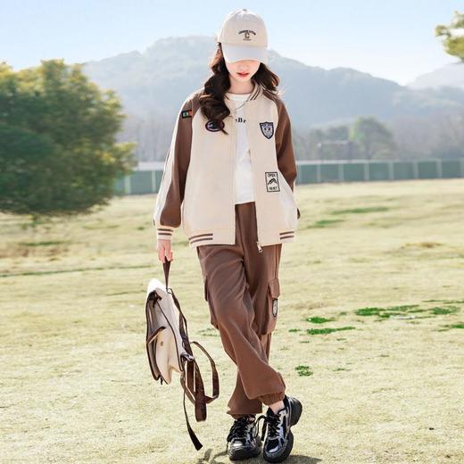 女童棒球服套装春秋装2024新款女大童洋气儿童休闲运动两件 商品图2