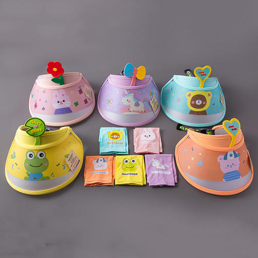 【卡通空顶帽，可爱不失实用！】儿童防晒帽夏季女童薄款遮阳帽，卡通男童空顶帽小孩太阳帽宝宝帽子-lm！-ry 商品图1