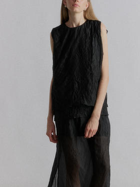 VC｜SS24024 Asti crinkled top [ 无袖上衣   黑 / 白 ]