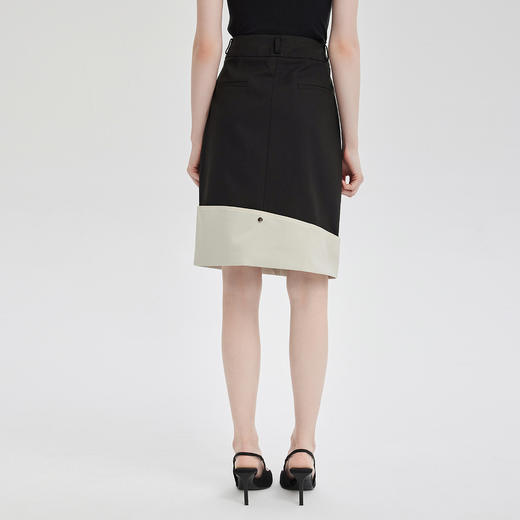 PE502斯尔丽2024新款下摆活口拼接撞色设计感满满时髦半裙 商品图1