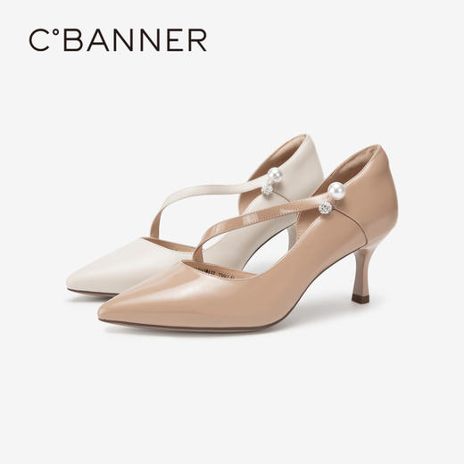 【静音系列】千百度细高跟时装凉鞋女款夏季半凉尖头单鞋A24271679 商品图1