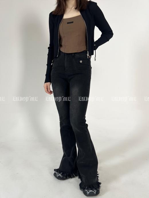 【门店同款】ENJOY春季复古须毛边喇叭裤 157006937 商品图5