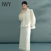 IWY/高级感乳白色宽松版新中式国风盘扣立领印花上衣春夏新款套裙女FYV074+FYS074+FYB073 商品缩略图1