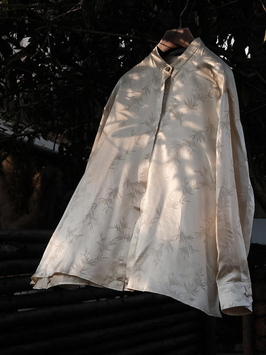 盛唐牡丹 |香槟金真丝提花文竹上衣 商品图11