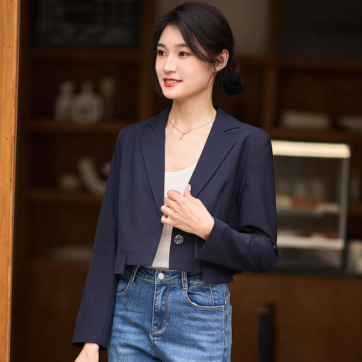 【短款小西服】2026春季简约百搭一粒扣西装外套 商品图1