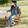 女童春装套装2024新款洋气女大童春秋款儿童春季牛仔阔腿裤两件套 商品缩略图3