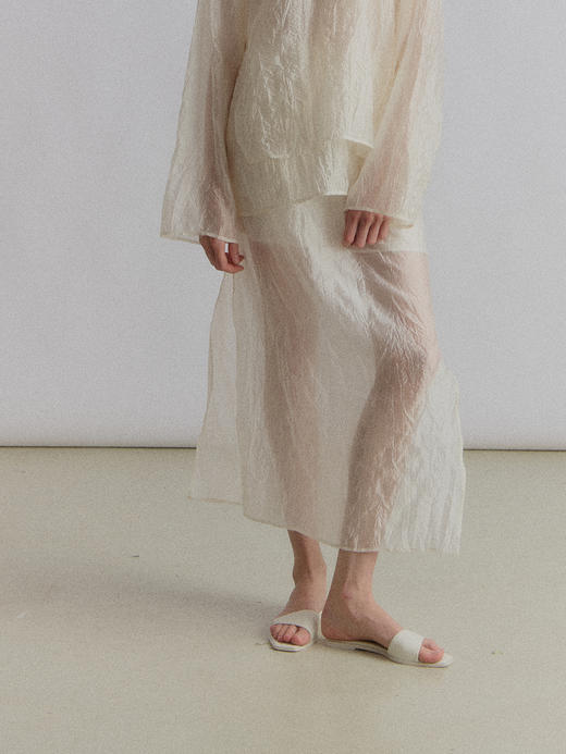 VC｜SS24026 Asti crinkled skirt [ 半身裙   黑 / 白 ] 商品图0