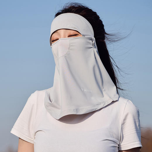 【防晒口罩女 夏季开车遮阳面纱】防紫外线 薄款透气锦纶 遮全脸冰丝面罩 商品图3
