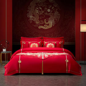 梦洁婚庆 云锦绣花四件套 天生一对