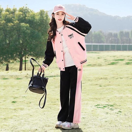 女童棒球服套装春秋装2024新款女大童洋气时髦儿童网红运动两件套 商品图3