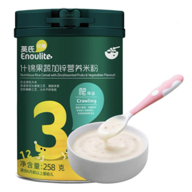 Enoulite英氏什锦果蔬加锌营养米粉 258g