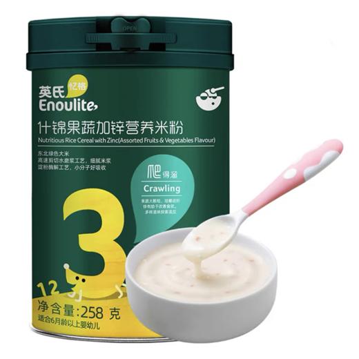 Enoulite英氏什锦果蔬加锌营养米粉 258g 商品图0