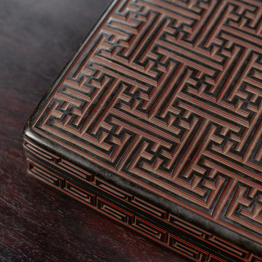 清 剔犀万字锦地纹盖盒 商品图2