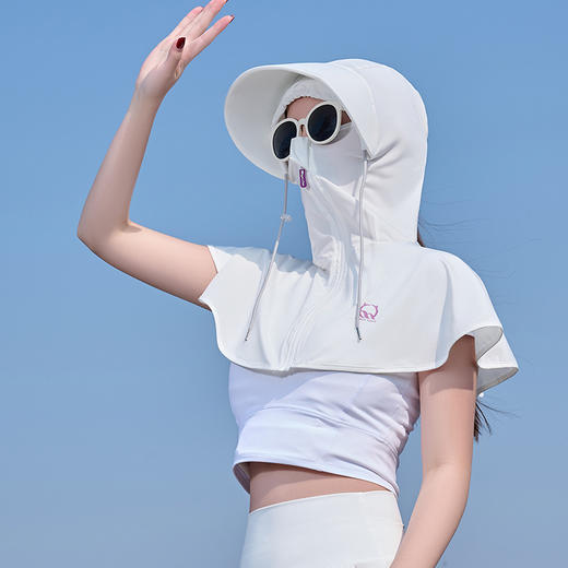 【防紫外线 防晒面罩女士 遮阳口罩骑车】夏季面纱护颈全脸 透气防晒面罩 商品图10