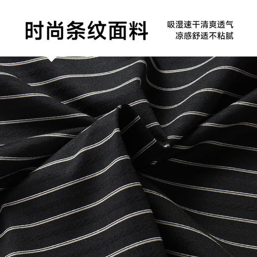【冰丝高弹】【新款DWP】大依优型大码条纹短袖Polo衫翻领加肥加大男士大号弹力透气舒适夏季半袖 商品图3