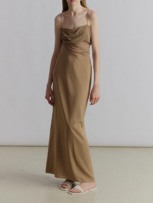 VC｜SS24070 Asti layred dress [ 吊带连衣裙 卡其 / 白 ] 商品图1