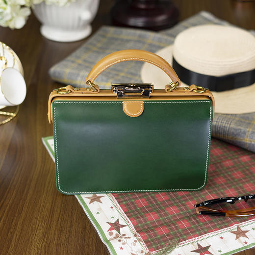 高级手工定制-女款轻复古杜勒斯口金式手拎包-多色可选 商品图1