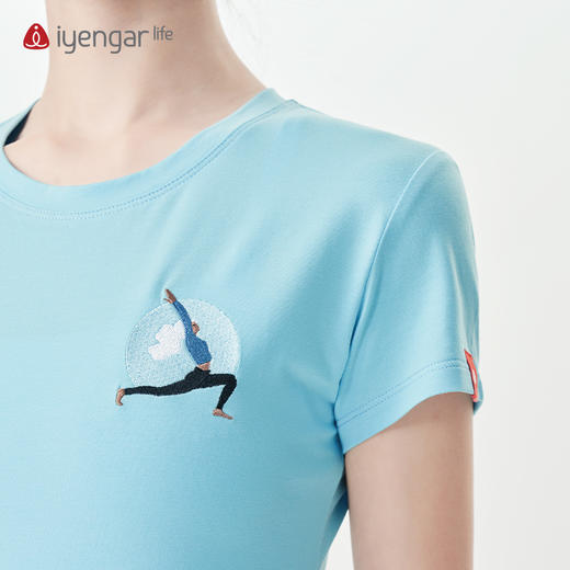 艾扬格 life C1162瑜伽短袖刺绣款瑜伽女装T恤 商品图5