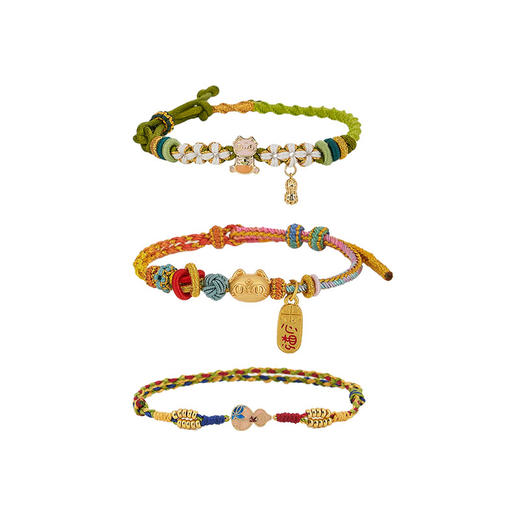 大英博物馆 盖亚·安德森猫和她的朋友们系列 好事花生萌猫手绳 心想事成菠萝结五彩绳 东方梦境系列 宝葫芦五彩绳手链 送朋友 生日礼物 节庆礼物 商品图4