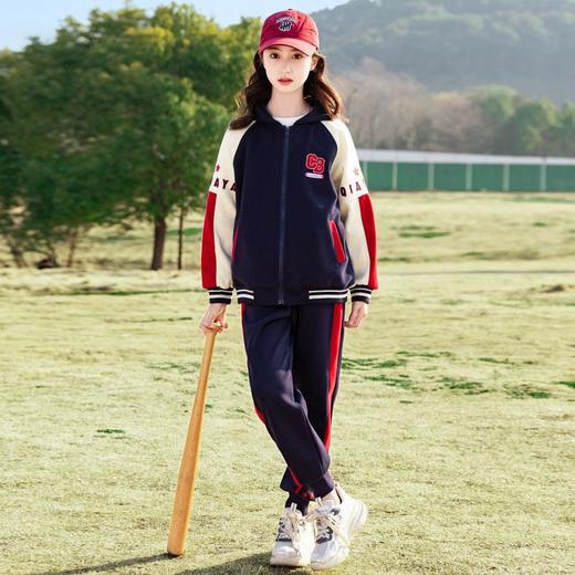 女童春装运动套装洋气中大童2024新款儿童装春秋款休闲针织两件套 商品图2