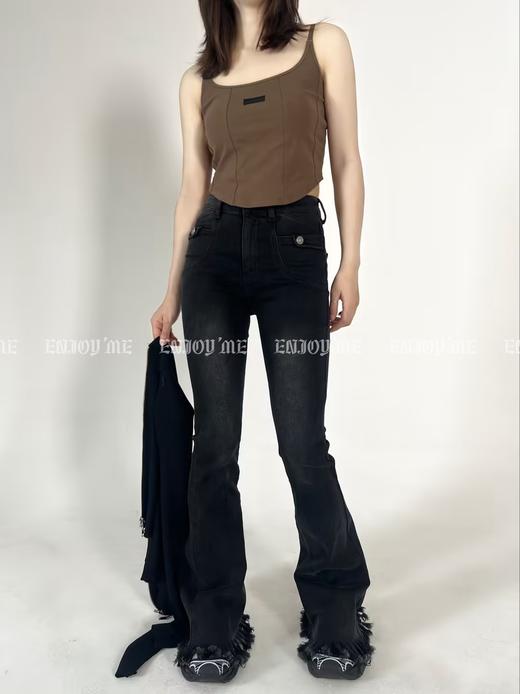 【门店同款】ENJOY春季复古须毛边喇叭裤 157006937 商品图4