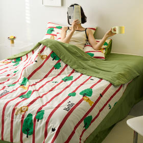 自然醒全棉喷气印花夏被单双人空调被可水洗夏凉被学生宿舍被子LFS