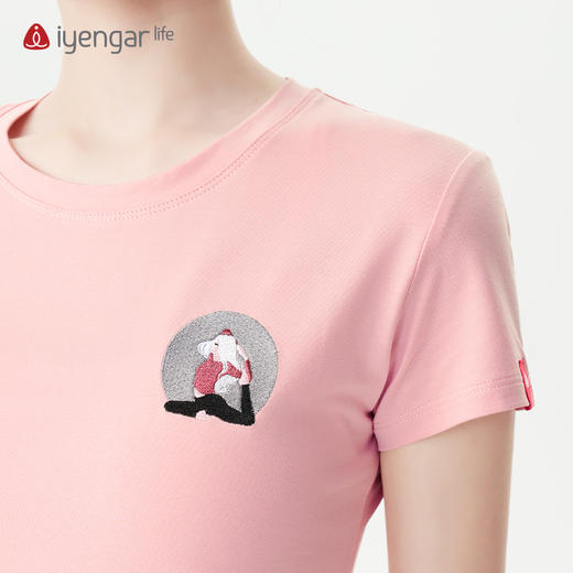 艾扬格 life C1162瑜伽短袖刺绣款瑜伽女装T恤 商品图6