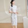 【清风徐来】夏季刺绣印花改良旗袍女夏国风连衣裙5M24BL1173 商品缩略图3