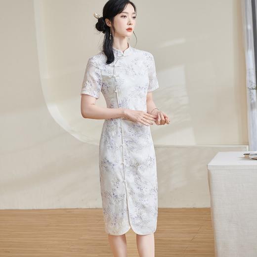 【清风徐来】夏季刺绣印花改良旗袍女夏国风连衣裙5M24BL1173 商品图3
