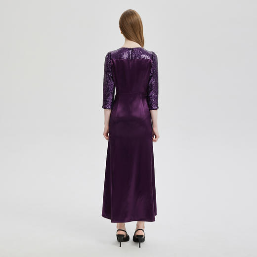 PE824斯尔丽24春夏新品礼服系列拼接闪亮柔软亮片连衣裙 商品图1