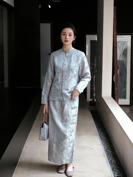 盛唐牡丹 | 真丝提花串珠琵琶扣半裙 商品图0