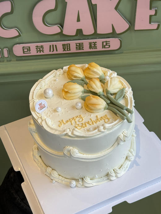 小清新郁金香|翻糖仿刮刀花装饰蛋糕 商品图1
