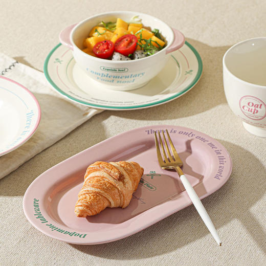 摩登主妇北欧ins风餐具盘子家用陶瓷双耳烤盘饭碗分格餐盘甜品盘 商品图2