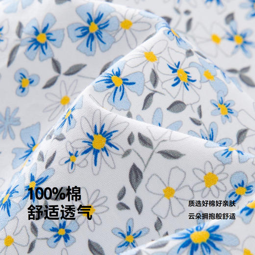 迷你巴拉女童宝宝夏日柔软透气泡泡袖印花满印甜美连衣裙 商品图3