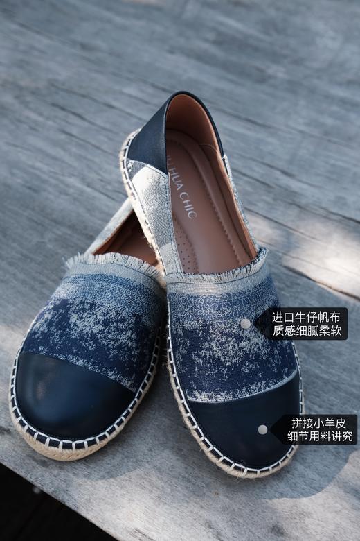 简约显瘦 时髦篙级渔夫鞋 羊皮拼接进口帆布 内里垫脚羊皮舒适好走 篙端鞋业供应 草编渔夫鞋改良款 一款两穿好走路 日常好搭 开车好穿 商品图2